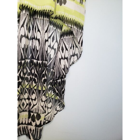 Bisou Bisou Women Sz 2 Sun Dress Hi Low Asymmetrical Boho Green Spaghetti Strap - Picture 3 of 6